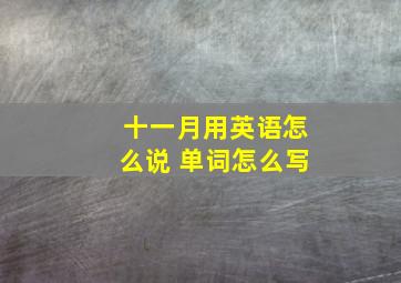 十一月用英语怎么说 单词怎么写